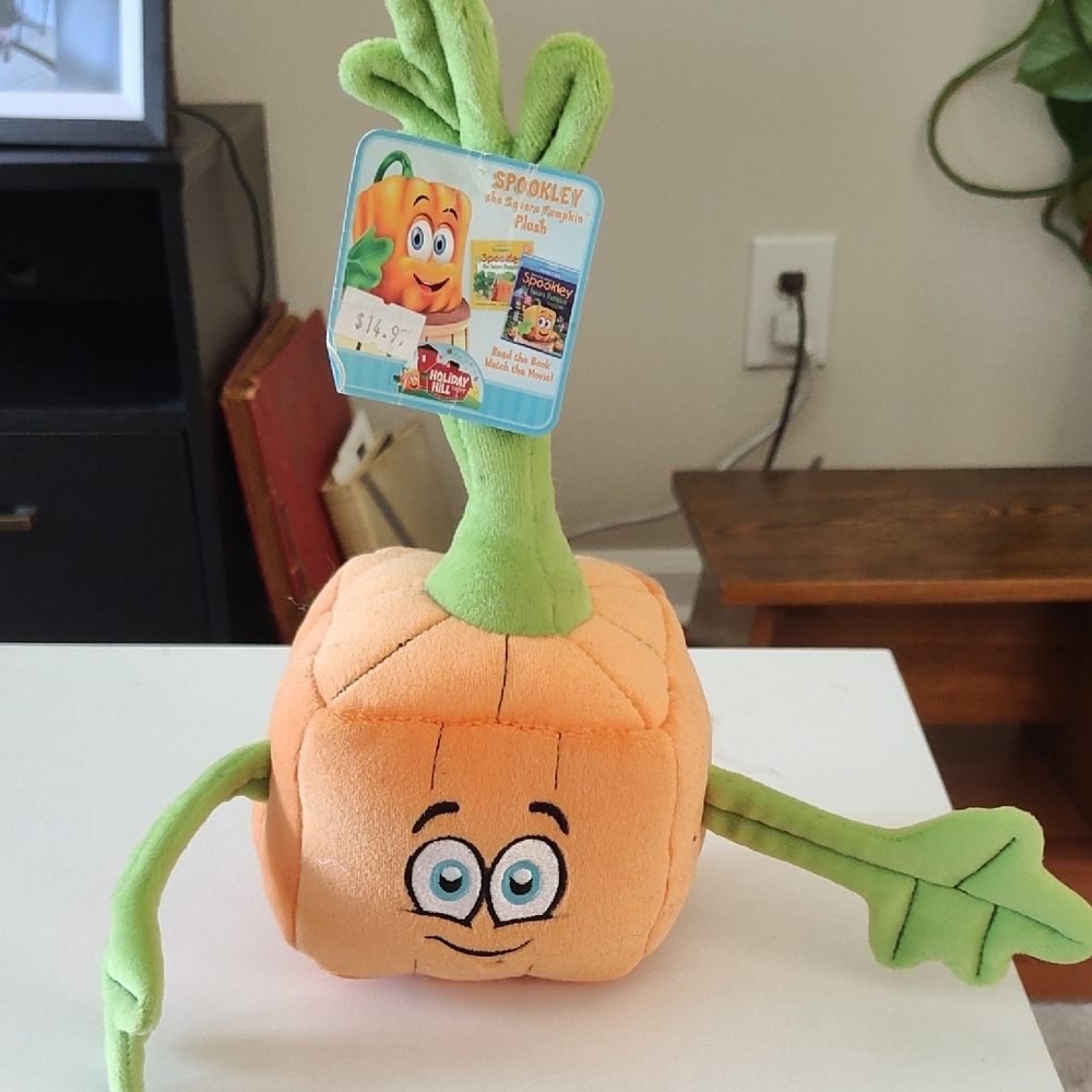 Whimsical Orange and Green Carrot Plush Toy